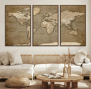 World Map Wall Art Canvas Print, Framed Map Art Picture by MyGreatCanvas | Canvas Wall Art Prints | Photo Prints & Wall Decor