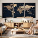 World Map Canvas Print – Detailed Map of the World Wall Art