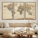 Framed World Map Wall Art for Home and Office Decor by MyGreatCanvas | Canvas Wall Art Prints | Photo Prints & Wall Decor