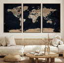 Grunge Wall Art World Map Canvas Print by MyGreatCanvas | Canvas Wall Art Prints | Photo Prints & Wall Decor