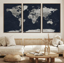 Colorful Watercolor World Map Canvas Print – Vibrant Framed