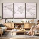 World Map Canvas Print – Detailed Map of the World Wall Art