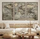 World Map Canvas Print – Detailed Map of the World Wall Art