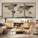 World Map Canvas Print – Detailed Map of the World Adventure