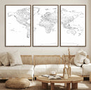 World Map Canvas Print – Framed Modern Detailed Map of the by MyGreatCanvas | Canvas Wall Art Prints | Photo Prints & Wall Decor