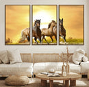 Wild Horses Wall Art Canvas Print – Framed Galloping Herd