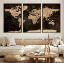 World Map Canvas Print – Detailed Map of the World Wall Art