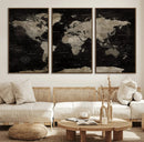 Detailed World Map Wall Art Print - Large Framed World Map