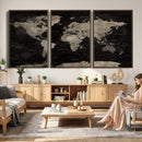 Detailed World Map Wall Art Print - Large Framed World Map