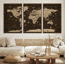 Colorful World Map Canvas Wall Art with Landmarks – Framed by MyGreatCanvas | Canvas Wall Art Prints | Photo Prints & Wall Decor