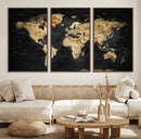 World Map Canvas Wall Art with Famous Landmarks – Framed by MyGreatCanvas | Canvas Wall Art Prints | Photo Prints & Wall Decor