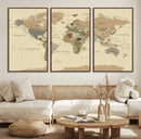 Extra Large World Map Canvas Print – Detailed Map of the by MyGreatCanvas | Canvas Wall Art Prints | Photo Prints & Wall Decor