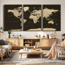 World Map Canvas Print – Framed World Map Wall Art for