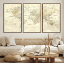 Detailed Large World Map Wall Decor Canvas Art Print by MyGreatCanvas | Canvas Wall Art Prints | Photo Prints & Wall Decor
