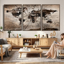 Black and White World Map Canvas Print – Framed Wall Art for
