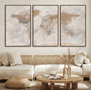 Detailed World Map Wall Art Canvas Print for Home and Office Decor by MyGreatCanvas | Canvas Wall Art Prints | Photo Prints & Wall Decor