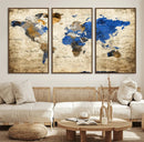 World Map Canvas Print – Colorful Abstract Travel Map, by MyGreatCanvas | Canvas Wall Art Prints | Photo Prints & Wall Decor