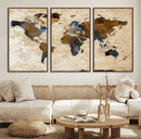 World Map Canvas Print – Framed Travel Map Wall Art for by MyGreatCanvas | Canvas Wall Art Prints | Photo Prints & Wall Decor