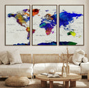 Vintage World Map Canvas Wall Art – Framed Travel Map with by MyGreatCanvas | Canvas Wall Art Prints | Photo Prints & Wall Decor