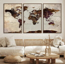 World Map Canvas Triptych – Colorful Global Wall Art for by MyGreatCanvas | Canvas Wall Art Prints | Photo Prints & Wall Decor