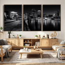 Boston Wall Art Canvas Print, Boston City Downtown Night by MyGreatCanvas | Canvas Wall Art Prints | Photo Prints & Wall Decor