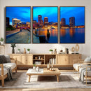 Boston Wall Art Canvas Print, Boston City Downtown Night by MyGreatCanvas | Canvas Wall Art Prints | Photo Prints & Wall Decor