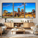 Boston Wall Art Canvas Print, Boston City Downtown Night by MyGreatCanvas | Canvas Wall Art Prints | Photo Prints & Wall Decor