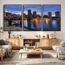 Boston Wall Art Canvas Print, Boston City Downtown Night by MyGreatCanvas | Canvas Wall Art Prints | Photo Prints & Wall Decor