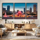 Chicago Wall Art Canvas Print - Chicago City Downtown Night by MyGreatCanvas | Canvas Wall Art Prints | Photo Prints & Wall Decor