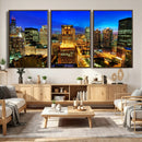 Chicago Wall Art Canvas Print - Chicago City Downtown Night by MyGreatCanvas | Canvas Wall Art Prints | Photo Prints & Wall Decor