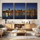 Chicago Wall Art Canvas Print - Chicago City Downtown Night by MyGreatCanvas | Canvas Wall Art Prints | Photo Prints & Wall Decor