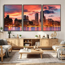 Chicago Wall Art Canvas Print - Chicago City Downtown Night by MyGreatCanvas | Canvas Wall Art Prints | Photo Prints & Wall Decor