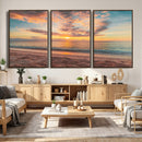 Sunset Beach Wall Art Canvas Print – Soft Coastal by MyGreatCanvas | Canvas Wall Art Prints | Photo Prints & Wall Decor
