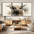 Abstract Highland Cow Wall Art Canvas Print, Rustic Farm by MyGreatCanvas | Canvas Wall Art Prints | Photo Prints & Wall Decor