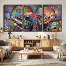 Graffiti Football Helmets Wall Art Canvas Print, Urban by MyGreatCanvas | Canvas Wall Art Prints | Photo Prints & Wall Decor