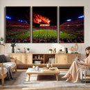 Auburn Stadium Wall Art Canvas Print, College Football Night