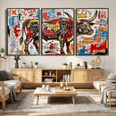 Texas Bull Wall Art Canvas Print, Abstract Graffiti Bull by MyGreatCanvas | Canvas Wall Art Prints | Photo Prints & Wall Decor