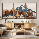 Layered Wooden Mountain Wall Art Canvas Print, Modern Rustic by MyGreatCanvas | Canvas Wall Art Prints | Photo Prints & Wall Decor