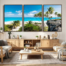 Tropical Beach Wall Art Canvas Print, Palm Tree Ocean by MyGreatCanvas | Canvas Wall Art Prints | Photo Prints & Wall Decor