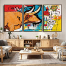 Basquiat Style Bull Graffiti Wall Art Canvas Print, Street by MyGreatCanvas | Canvas Wall Art Prints | Photo Prints & Wall Decor