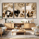Western Longhorn Herd Wall Art Canvas Print, Sepia Texas by MyGreatCanvas | Canvas Wall Art Prints | Photo Prints & Wall Decor