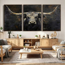 Rustic Longhorn Bull Wall Art Canvas Print – Vintage Western by MyGreatCanvas | Canvas Wall Art Prints | Photo Prints & Wall Decor