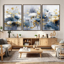 Large Abstract Flowers Wall Art Canvas Print – Gold and Blue by MyGreatCanvas | Canvas Wall Art Prints | Photo Prints & Wall Decor
