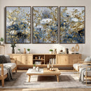 Abstract Floral Wall Art Canvas Print – Gold and Blue by MyGreatCanvas | Canvas Wall Art Prints | Photo Prints & Wall Decor