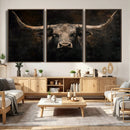 Vintage Longhorn Bull Wall Art Canvas Print – Rustic Western by MyGreatCanvas | Canvas Wall Art Prints | Photo Prints & Wall Decor