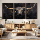 Abstract Longhorn Bull Wall Art Canvas Print – Rustic by MyGreatCanvas | Canvas Wall Art Prints | Photo Prints & Wall Decor