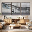 Banksy Girl with Butterflies Street Art Wall Art Canvas by MyGreatCanvas | Canvas Wall Art Prints | Photo Prints & Wall Decor