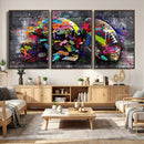 Graffiti American Football Helmet Street Art Wall Art Canvas by MyGreatCanvas | Canvas Wall Art Prints | Photo Prints & Wall Decor