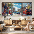 London Street Canvas Wall Art — Big Ben Red Bus Print | Oil by MyGreatCanvas | Canvas Wall Art Prints | Photo Prints & Wall Decor