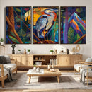 Colorful Heron Wall Art Canvas Print Tropical Bird Abstract by MyGreatCanvas | Canvas Wall Art Prints | Photo Prints & Wall Decor
